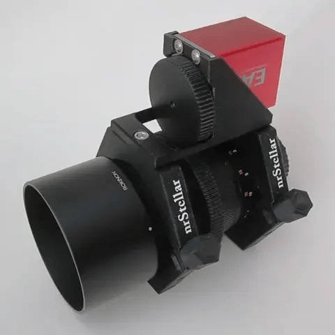 nrStellar Ring System with a ZWO EAF turning the focus ring on a camera lens