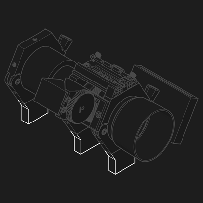 Line art displaying three riser blocks installed on the nrStellar Ring System
