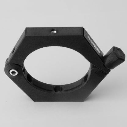 an nrStellar Camera Ring standing up, facing the camera. It is black against a white background. 