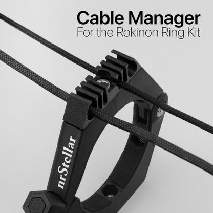 the nrStellar cable manager. It is black with barbed slots for holding onto cables. 