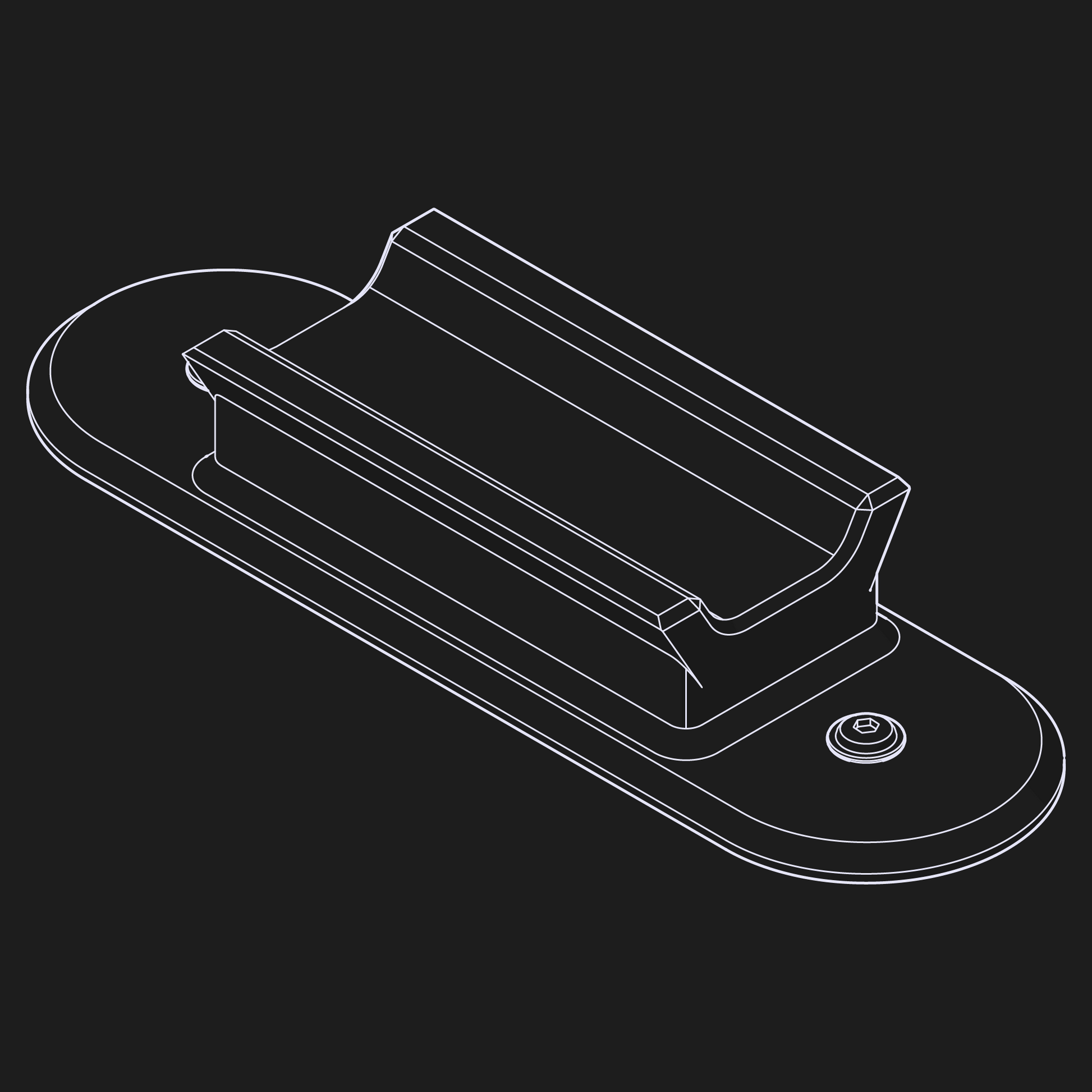 Line art of the nrStellar Dovetail Bracket fo the MeLE Mini PCs