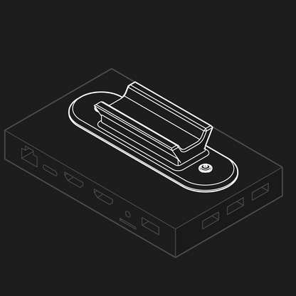 Line art of the nrStellar Dovetail Bracket fo the MeLE Mini PCs