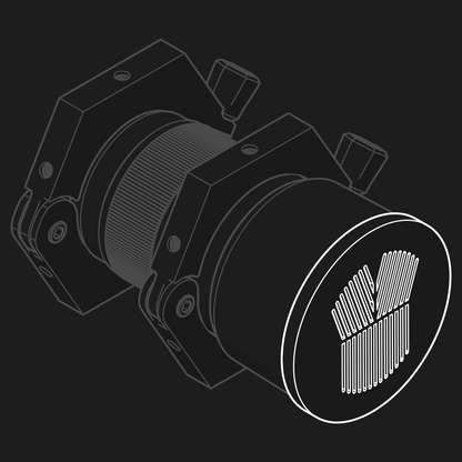 Line art of the nrStellar bahtinov mask for the Rokinon/Samyang 135 Lens