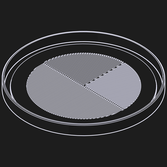 Line art of the nrStellar bahtinov mask for the Rokinon/Samyang 135 Lens