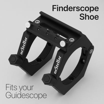 Findershoe bracket attached to the nrStellar Rokinon Ring System. 