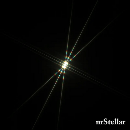 A star through a Bahtinov mask as the focus moves in and out of critical focus