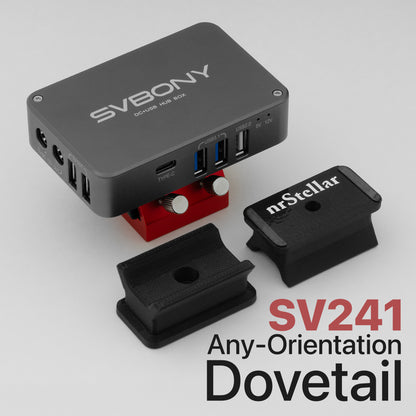 SVBONY SV241 Powerbox installed on an nrStellar any-orientation dovetail